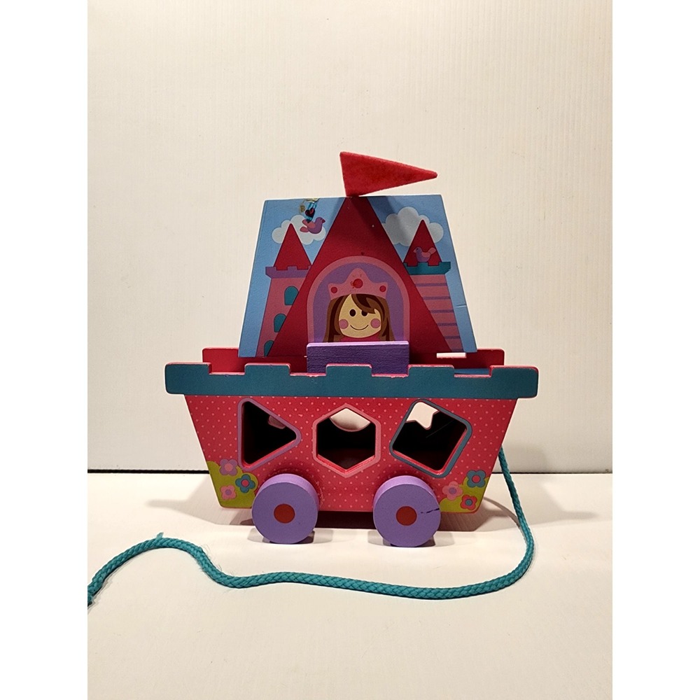 Stephen Joseph Shape Sorter Wooden Boat with Pull String.  Boat Only - No Shapes